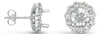 1.13CT DIAMOND 14KT WHITE GOLD 3D 4 PRONG FLOWER HALO SEMI MOUNT STUD EARRINGS
