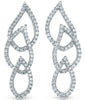 .67CT DIAMOND 14KT WHITE GOLD 3D MULTI LEAF CLASSIC TEAR DROP HANGING EARRINGS