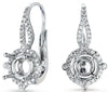 .32CT DIAMOND 14KT WHITE GOLD 3D FLOWER FOUR PRONG SEMI MOUNT HANGING EARRINGS