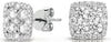 1.03CT DIAMOND 14KT WHITE GOLD CLASSIC ROUND INVISIBLE SQUARE HALO STUD EARRINGS
