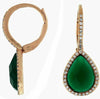 DIAMOND & AAA GREEN AGATE 14KT ROSE GOLD TEAR DROP LEVERBACK CHANGING EARRINGS