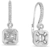 LARGE 1.01CT DIAMOND 14K WHITE GOLD 3D INVISIBLE BEZEL FILIGREE HANGING EARRINGS