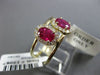 ESTATE WIDE 1.55CT DIAMOND & AAA RUBY 14KT YELLOW GOLD 3D 2 STONE OVAL LOVE RING