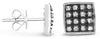.51CT DIAMOND 14KT WHITE & BLACK GOLD PRINCESS CHECKER SQUARE FUN STUD EARRINGS