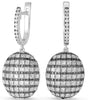 LARGE 2.43CT DIAMOND 14KT WHITE & BLACK GOLD ROUND & PRINCESS HANGING EARRINGS