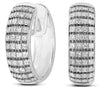 WIDE 1.57CT DIAMOND 14KT WHITE & BLACK GOLD 4 ROW PRINCESS HUGGIE HOOP EARRINGS