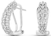 WIDE 1.39CT DIAMOND 14K WHITE GOLD 3 ROW GRADUATING FUN CLIP ON HANGING EARRINGS