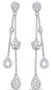 1.03CT DIAMOND 14KT WHITE GOLD TEAR DROP BY THE YARD CHANDELIER HANGING EARRINGS