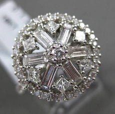 ESTATE LARGE 1.38CTW MULTIPLE SHAPE DIAMOND 18KT WHITE GOLD 3D FILIGREE RING