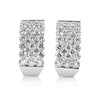 LARGE 3.06CT DIAMOND 14KT WHITE GOLD ROUND MULTI ROW INVISIBLE HANGING EARRINGS