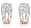1.30CT DIAMOND 14KT WHITE & ROSE GOLD MULTI ROW SQUARE CLIP ON HANGING EARRINGS
