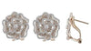 ESTATE 1.05CT DIAMOND 14KT ROSE GOLD MULTI HEART FLOWER CLIP ON HANGING EARRINGS