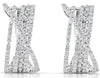 WIDE 1.31CT DIAMOND 14KT WHITE GOLD 3D CRISS CROSS FUN CLIP ON HANGING EARRINGS