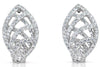 ESTATE .78CT DIAMOND 14KT WHITE GOLD 3D LEAF CRISS CROSS FUN HANGING EARRINGS