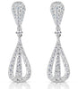 ESTATE 1.47CT DIAMOND 14K WHITE GOLD CLASSIC TEAR DROP INFINITY HANGING EARRINGS