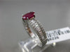 ESTATE 1.92CT DIAMOND & AAA OVAL RUBY 18KT WHITE GOLD 3D CLASSIC ENGAGEMENT RING