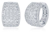 LARGE 4.32CT DIAMOND 14KT WHITE GOLD 3D INVISIBLE MULTI ROW HUGGIE HOOP EARRINGS