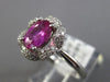 ESTATE 1.42CT DIAMOND & AAA PINK SAPPHIRE 14KT WHITE GOLD FLOWER ENGAGEMENT RING