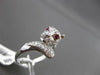 ESTATE LARGE 1.08CTW DIAMOND & AAA RUBY 18KT WHITE GOLD 3D PANTHER COCKTAIL RING