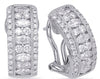 WIDE 1.20CT DIAMOND 14KT WHITE GOLD 3D ROUND & MARQUISE CLIP ON HANGING EARRINGS