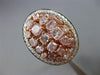 ESTATE LARGE 2.96CT WHITE & FANCY PINK DIAMOND 18KT GOLD OVAL FILIGREE RING