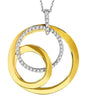 ESTATE .38CT DIAMOND 18K WHITE & YELLOW GOLD 3D CIRCLE OF LIFE LOVE KNOT PENDANT