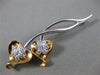 ANTIQUE .60CT DIAMOND 18KT WHITE & ROSE GOLD 3D HEARTS ARROW PIN BROOCH #1383