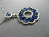 ESTATE 2.08CT DIAMOND & AAA SAPPHIRE 14KT WHITE GOLD 3D FLOWER CIRCULAR PENDANT