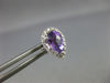 ESTATE 2.21CT DIAMOND & AAA AMETHYST 14K WHITE GOLD TEAR DROP HALO STUD EARRINGS