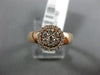 ESTATE .35CT DIAMONDS 14KT ROSE GOLD CLUSTER FLOWER HALO FRIENDSHIP PROMISE RING