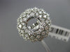 ESTATE LARGE 1.44CT DIAMOND 14KT WHITE GOLD 3D FLOWER SEMI MOUNT ENGAGEMENT RING