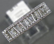 ESTATE .15CT ROUND & BAGUETTE DIAMOND 14KT WHITE GOLD 3D RECTANGULAR BAR RING