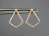 ESTATE .22CT DIAMOND 14KT ROSE GOLD 3D CLASSIC TRIANGULAR LOVE HANGING EARRINGS