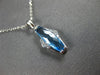 ESTATE 1.59CT DIAMOND & AAA BLUE TOPAZ 14K WHITE GOLD TRAPEZOID FLOATING PENDANT