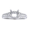 ESTATE .55CT DIAMOND 18KT WHITE GOLD 3 ROW PAVE SEMI MOUNT ENGAGEMENT RING