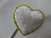 ESTATE MASSIVE 1.78CT DIAMOND 18KT WHITE & YELLOW GOLD 3D PUFF HEART LOVE RING