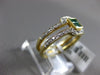 ESTATE .49CT DIAMOND & AAA EMERALD 18KT WHITE & YELLOW GOLD SQUARE PROMISE RING