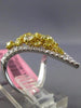 LARGE 1.33CT WHITE & FANCY YELLOW DIAMOND 18KT WHITE & YELLOW GOLD V SHAPE RING