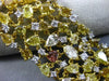 ESTATE LARGE 27.13CT MULTI COLOR DIAMOND 18K 2 TONE GOLD CLUSTER TENNIS BRACELET