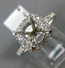 ESTATE .26CT DIAMOND 14KT WHITE GOLD 3D SQUARE HALO SEMI MOUNT ENGAGEMENT RING