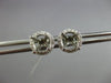 ESTATE .22CT DIAMOND 14KT WHITE GOLD 4 PRONG ROUND SEMI MOUNT HALO STUD EARRINGS