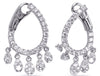 1.41CT DIAMOND 14KT WHITE GOLD CLASSIC SIDEWAYS HOOP CHANDELIER HANGING EARRINGS