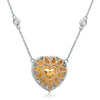 GIA 3.42CT WHITE & FANCY YELLOW DIAMOND 18KT TWO TONE GOLD BY THE YARD NECKLACE