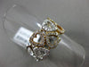 ESTATE WIDE .38CT DIAMOND 18KT TRI COLOR GOLD 3D OPEN DOUBLE ROW HEART LOVE RING