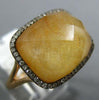 ESTATE LARGE 10.17CT DIAMOND & AAA YELLOW QUARTZ 14K ROSE GOLD RECTANGULAR RING
