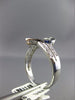 ESTATE 1.31CT DIAMOND & SAPPHIRE 14KT WHITE GOLD 3D HEART LOVE VALENTINES RING