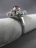 ANTIQUE LARGE 1.02CT DIAMOND & AAA STAR SAPPHIRE 14KT WHITE GOLD 3D RING #25346