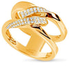 ESTATE .21CT ROUND DIAMOND 18KT YELLOW GOLD 3D CLASSIC LINK LOVE KNOT FUN RING