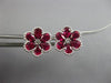 ESTATE LARGE 1.42CT DIAMOND & AAA RUBY 18KT WHITE GOLD 3D FILIGREE STUD EARRINGS
