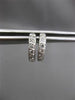 ESTATE .24CT DIAMOND 14KT WHITE GOLD 5 STONE CLASSIC HUGGIE EARRINGS 2mm #24068